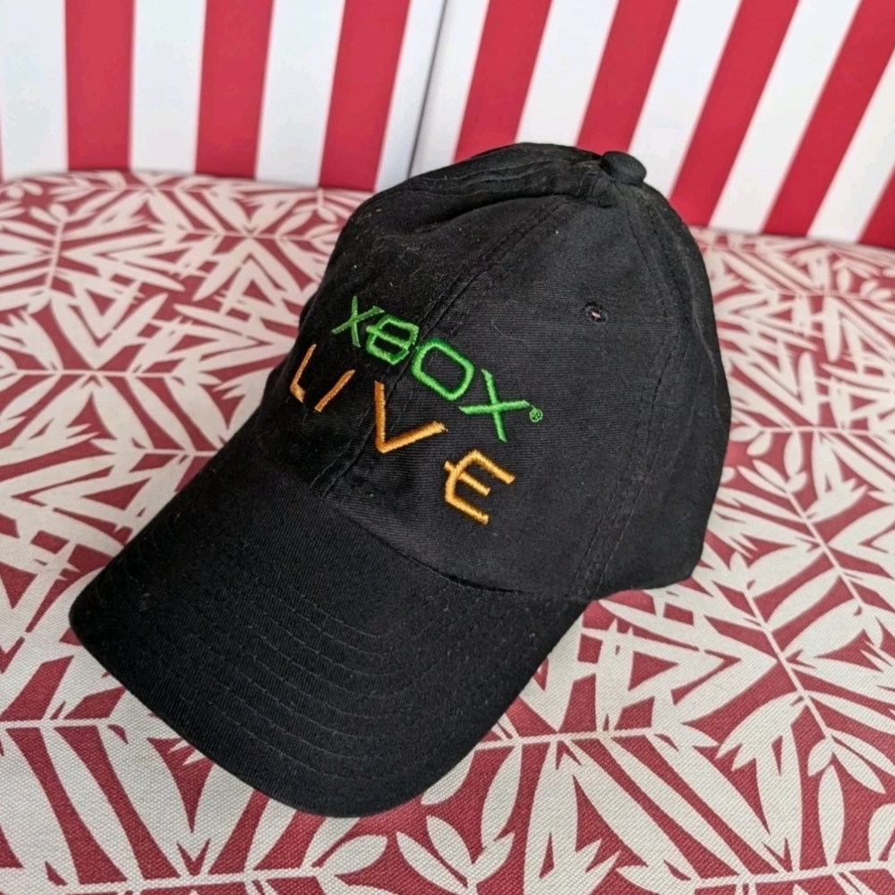 RARE NEW WITHOUT TAG XBOX LIVE PROMO STRAPBACK HAT - XBOX OFFICIAL GEAR 2002 E3